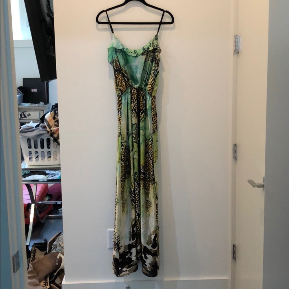 Single fish scale mermaid spaghetti strap maxi